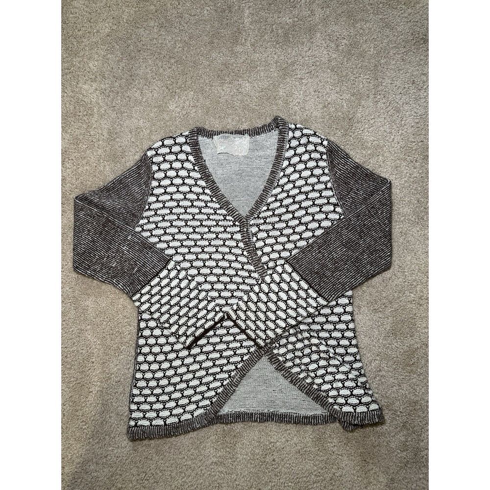Womens Nick‎ & Mo XS-Medium Brown White Warm Cozy Button Cardigan